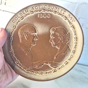 Vintage Frankoma 1980 Golden Age Couples Day Commemorative Plate